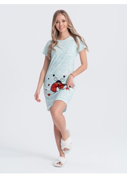 Piżama damska koszula nocna 258ULR - miętowa ze sklepu Edoti w kategorii Piżamy damskie - zdjęcie 169315732