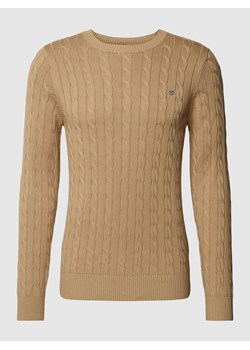Sweter z dzianiny z wzorem warkocza ze sklepu Peek&Cloppenburg  w kategorii Swetry męskie - zdjęcie 169318183