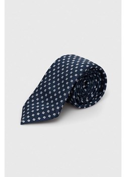 BOSS krawat jedwabny kolor granatowy ze sklepu ANSWEAR.com w kategorii Krawaty - zdjęcie 169318660