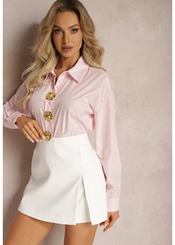 Różowa Koszula Ozdobiona Okrągłymi Odpinanymi Broszkami z Przodu Feira ze sklepu Renee odzież w kategorii Koszule damskie - zdjęcie 169321771
