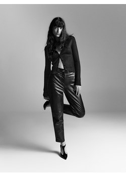 Reserved - Skórzane spodnie - czarny ze sklepu Reserved w kategorii Spodnie damskie - zdjęcie 169321950