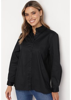 Czarna Klasyczna Koszula z Bawełny Oversize Heriadie ze sklepu Born2be Odzież w kategorii Koszule damskie - zdjęcie 169322743
