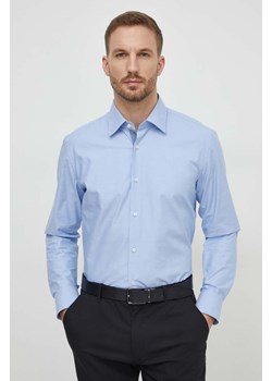 BOSS koszula męska kolor niebieski slim z kołnierzykiem klasycznym 50512824 ze sklepu ANSWEAR.com w kategorii Koszule męskie - zdjęcie 169325231