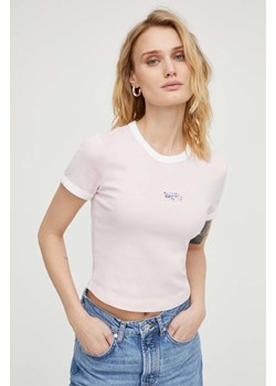 Levi&apos;s t-shirt bawełniany damski kolor różowy ze sklepu ANSWEAR.com w kategorii Bluzki damskie - zdjęcie 169325924
