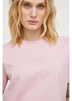 Marc O&apos;Polo t-shirt bawełniany damski kolor różowy 441244151221 ze sklepu ANSWEAR.com w kategorii Bluzki damskie - zdjęcie 169325934
