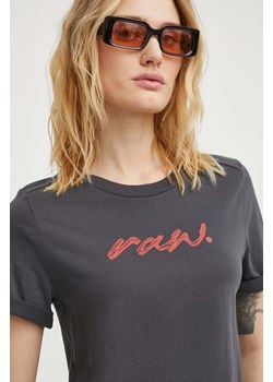 G-Star Raw t-shirt bawełniany damski kolor szary ze sklepu ANSWEAR.com w kategorii Bluzki damskie - zdjęcie 169325960