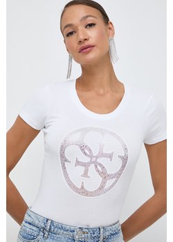 Guess t-shirt damski kolor biały W4GI29 J1314 ze sklepu ANSWEAR.com w kategorii Bluzki damskie - zdjęcie 169325990
