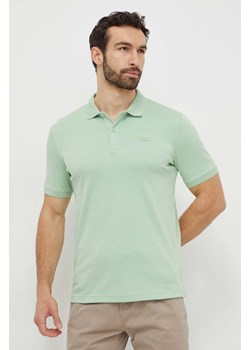 Calvin Klein polo bawełniane kolor zielony gładki ze sklepu ANSWEAR.com w kategorii T-shirty męskie - zdjęcie 169328594