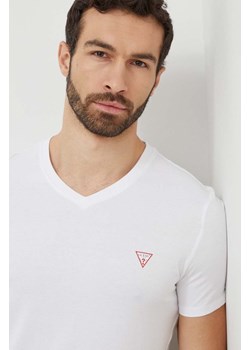 Guess t-shirt bawełniany męski kolor biały z nadrukiem M2YI37 I3Z14 ze sklepu ANSWEAR.com w kategorii T-shirty męskie - zdjęcie 169329254