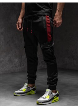 Czarne spodnie męskie joggery dresowe bojówki Denley K10283A1 ze sklepu Denley w kategorii Spodnie męskie - zdjęcie 169329540