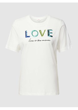 T-shirt z nadrukiem ze sloganem ze sklepu Peek&Cloppenburg  w kategorii Bluzki damskie - zdjęcie 169330801