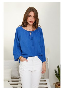 Rodier Lin Lniana bluzka w kolorze niebieskim ze sklepu Limango Polska w kategorii Bluzki damskie - zdjęcie 169336311
