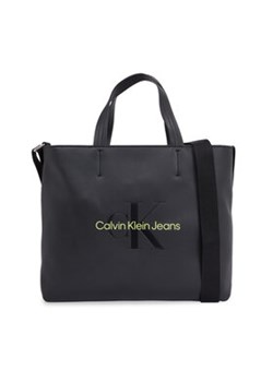 Calvin Klein Jeans Torebka Sculpted Mini Slim Tote26 Mono K60K611547 Czarny ze sklepu MODIVO w kategorii Torby Shopper bag - zdjęcie 169340033