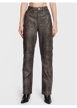 Remain Spodnie skórzane Lynn RM1819 Czarny Regular Fit ze sklepu MODIVO w kategorii Spodnie damskie - zdjęcie 169340220