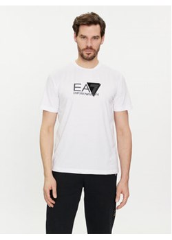 EA7 Emporio Armani T-Shirt 3DPT36 PJULZ 1100 Biały Regular Fit ze sklepu MODIVO w kategorii T-shirty męskie - zdjęcie 169340392