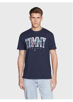 Tommy Jeans T-Shirt Classic Tartan DM0DM15666 Granatowy Classic Fit ze sklepu MODIVO w kategorii T-shirty męskie - zdjęcie 169340734