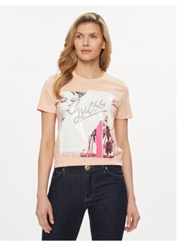 Guess T-Shirt W4GI17 I3Z14 Beżowy Regular Fit ze sklepu MODIVO w kategorii Bluzki damskie - zdjęcie 169341213