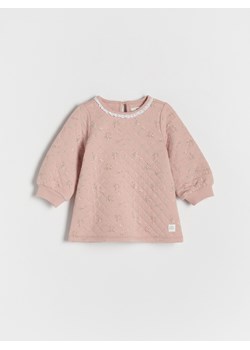 Reserved - Sukienka z długim rękawem - pastelowy róż ze sklepu Reserved w kategorii Sukienki niemowlęce - zdjęcie 169374532