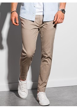 Spodnie męskie chino - beżowe P894 ze sklepu ombre w kategorii Spodnie męskie - zdjęcie 169390380