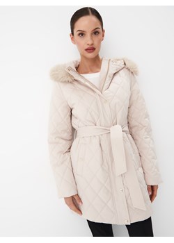 Mohito - Długa kurtka z kapturem - kremowy ze sklepu Mohito w kategorii Kurtki damskie - zdjęcie 169390624