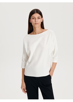 Reserved - Bluzka z wiskozą - złamana biel ze sklepu Reserved w kategorii Bluzki damskie - zdjęcie 169390893