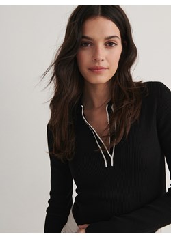 Reserved - Sweter polo - czarny ze sklepu Reserved w kategorii Bluzki damskie - zdjęcie 169391111