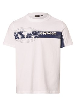 Napapijri Koszulka męska Mężczyźni Bawełna biały nadruk ze sklepu vangraaf w kategorii T-shirty męskie - zdjęcie 169391131