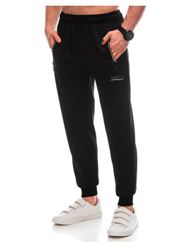 Spodnie męskie dresowe 1434P - czarne ze sklepu Edoti w kategorii Spodnie męskie - zdjęcie 169393551