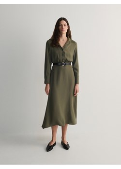 Reserved - Sukienka z paskiem - oliwkowy ze sklepu Reserved w kategorii Sukienki - zdjęcie 169393892