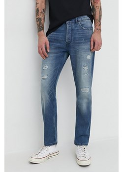 HUGO jeansy męskie kolor niebieski 50509101 ze sklepu ANSWEAR.com w kategorii Jeansy męskie - zdjęcie 169396254