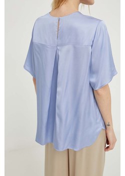 Samsoe Samsoe bluzka DENISE kolor niebieski gładka F10000029 ze sklepu ANSWEAR.com w kategorii Bluzki damskie - zdjęcie 169396350