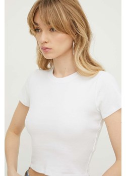 Hollister Co. t-shirt bawełniany damski kolor biały ze sklepu ANSWEAR.com w kategorii Bluzki damskie - zdjęcie 169396430