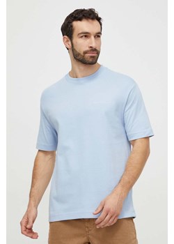 Marc O&apos;Polo t-shirt bawełniany męski kolor niebieski gładki ze sklepu ANSWEAR.com w kategorii T-shirty męskie - zdjęcie 169396592