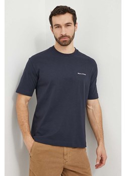 Marc O&apos;Polo t-shirt bawełniany męski kolor granatowy gładki ze sklepu ANSWEAR.com w kategorii T-shirty męskie - zdjęcie 169396600