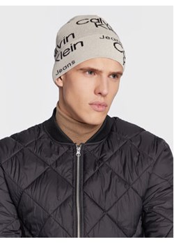 Calvin Klein Jeans Czapka K50K509900 Beżowy ze sklepu MODIVO w kategorii Czapki zimowe męskie - zdjęcie 169402970