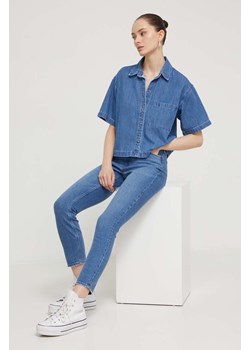 Abercrombie &amp; Fitch jeansy damskie kolor niebieski ze sklepu ANSWEAR.com w kategorii Jeansy damskie - zdjęcie 169406864