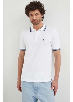 United Colors of Benetton polo męski kolor biały gładki ze sklepu ANSWEAR.com w kategorii T-shirty męskie - zdjęcie 169407122