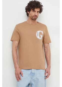 Gant t-shirt bawełniany męski kolor brązowy z nadrukiem ze sklepu ANSWEAR.com w kategorii T-shirty męskie - zdjęcie 169407394