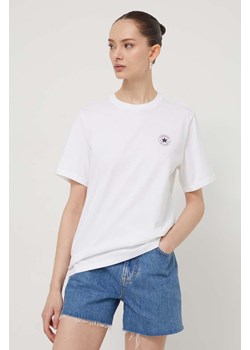 Converse t-shirt bawełniany kolor beżowy z nadrukiem ze sklepu ANSWEAR.com w kategorii T-shirty męskie - zdjęcie 169407414