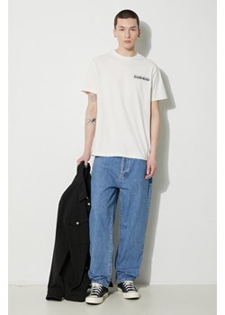 Napapijri t-shirt bawełniany S-Kotcho męski kolor beżowy z nadrukiem NP0A4HTVN1A1 ze sklepu PRM w kategorii T-shirty męskie - zdjęcie 169412710