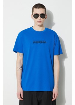 Napapijri t-shirt bawełniany S-Box Ss 4 męski kolor niebieski z nadrukiem NP0A4H8SB2L1 ze sklepu PRM w kategorii T-shirty męskie - zdjęcie 169412711