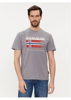 Napapijri T-Shirt S-Kreis NP0A4HQR Szary Regular Fit ze sklepu MODIVO w kategorii T-shirty męskie - zdjęcie 169416874