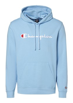 Champion Męski sweter z kapturem Mężczyźni jasnoniebieski jednolity ze sklepu vangraaf w kategorii Bluzy męskie - zdjęcie 169417143