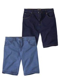 Zestaw 2 par jeansowych bermudów ze stretchem ze sklepu Atlas For Men w kategorii Spodenki męskie - zdjęcie 169418992