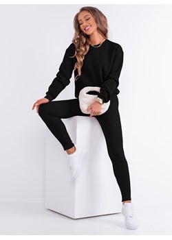 Czarny komplet dresowy bluza + legginsy Veronna - czarny ze sklepu pakuten.pl w kategorii Dresy damskie - zdjęcie 169420143
