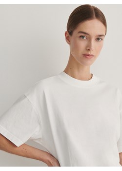 Reserved - Taliowany t-shirt - biały ze sklepu Reserved w kategorii Bluzki damskie - zdjęcie 169420522