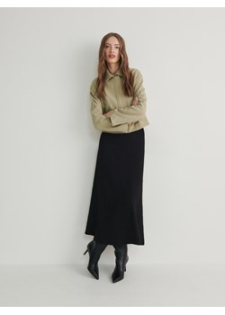 Reserved - Spódnica midi w prążek - czarny ze sklepu Reserved w kategorii Spódnice - zdjęcie 169420772