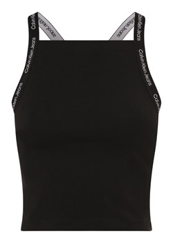 Calvin Klein Jeans Top damski Kobiety Bawełna czarny jednolity ze sklepu vangraaf w kategorii Bluzki damskie - zdjęcie 169421281