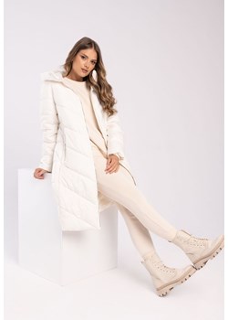 Długi pikowany płaszcz z paskiem J-ALPINA ze sklepu Volcano.pl w kategorii Płaszcze damskie - zdjęcie 169421903