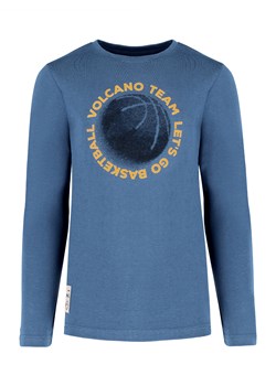 Niebieska chłopięca koszulka z długim rękawem, z nadrukiem koszykówka L-BALL JUNIOR ze sklepu Volcano.pl w kategorii T-shirty chłopięce - zdjęcie 169422042